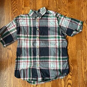 Chaps Youth Large Button Down Short Sleeve Shirt